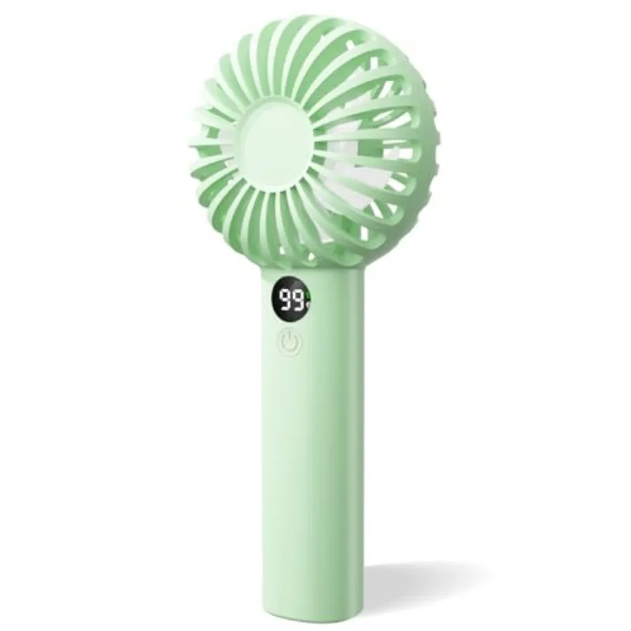 

Mini Portable Fan, 3 Speeds, Digital Display, USB Rechargeable Handheld Fan, [2-12 Working Hours], Pocket Design for Travel/Sum