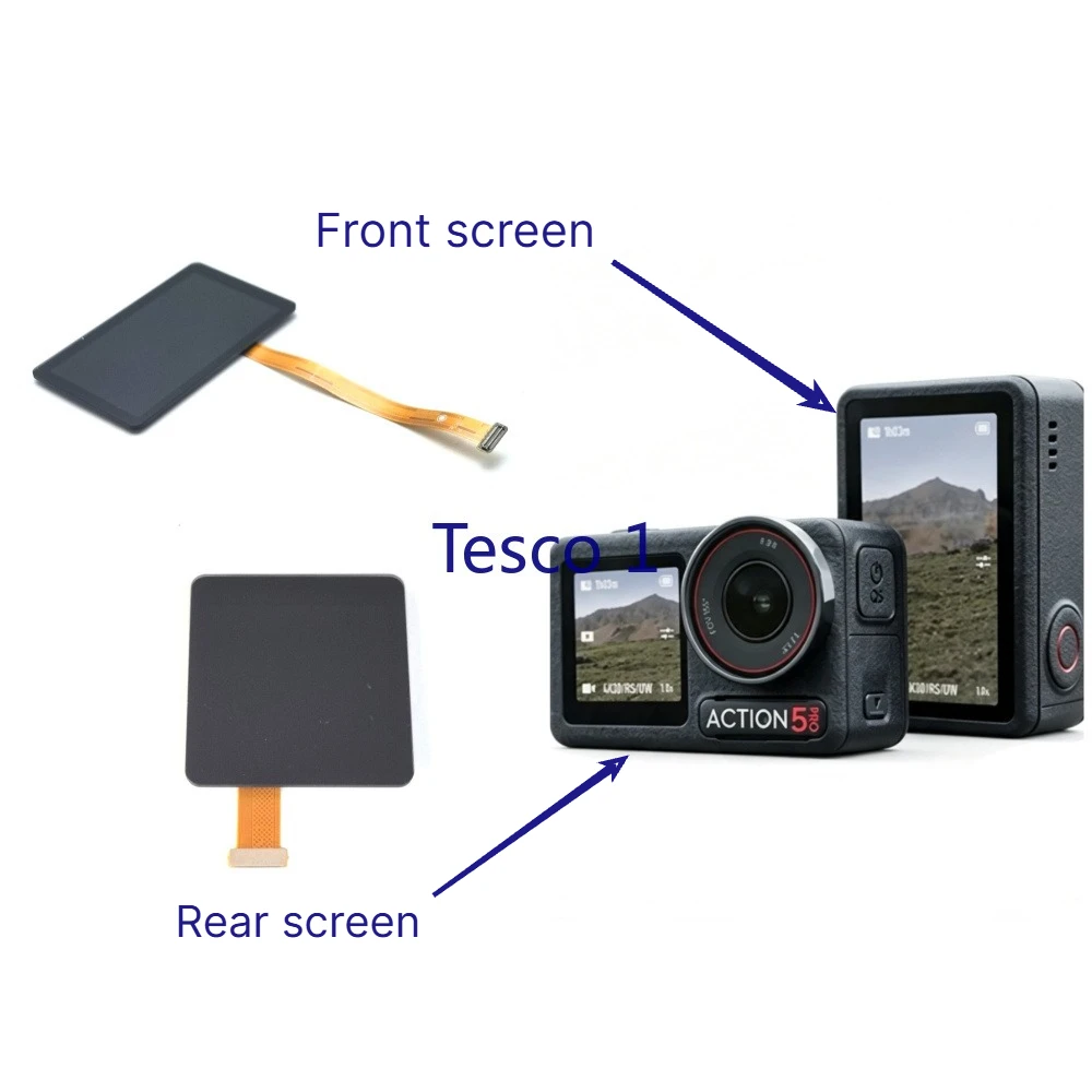 Camera Repair Parts LCD Touch Screen for DJI Osmo Action 5 Pro+Action 6 Front Small Screen + Rear Main Display Accessories
