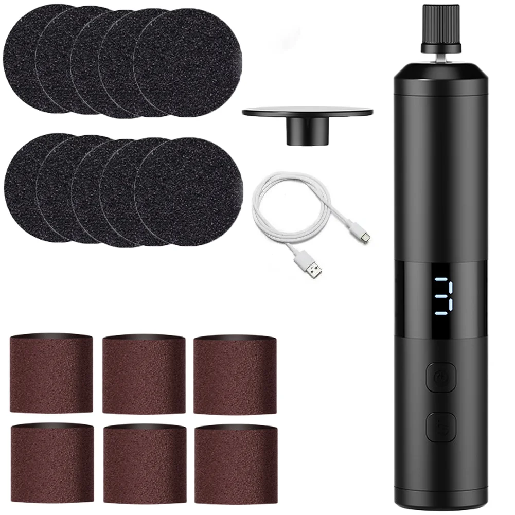Electric Foot Scraper with 10 Replaceable Grinding Discs 6 Nail Files 3 Settings Charging and Reversible Motor