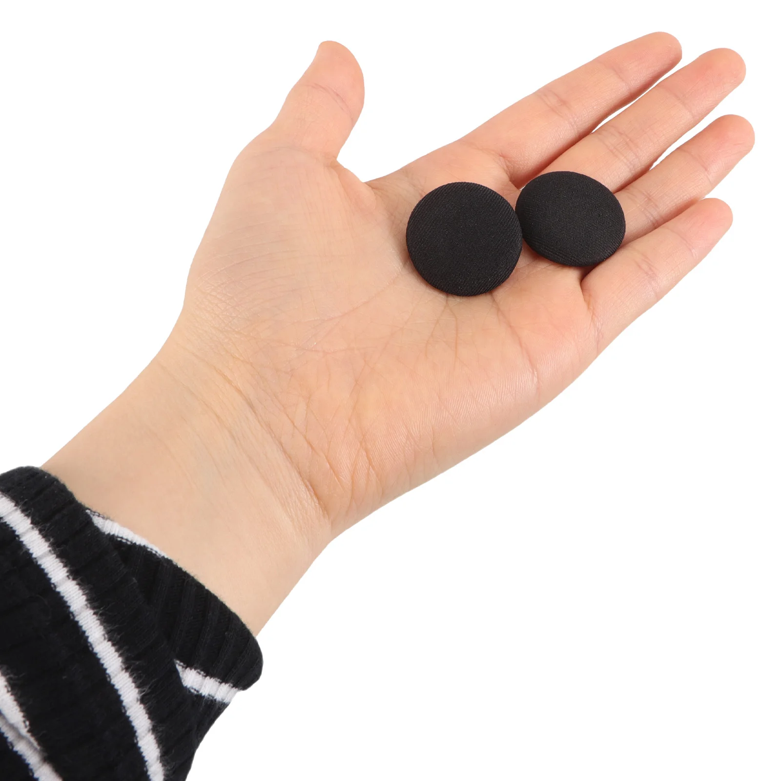 

30pcs Fabric Covered Black Satin Metal Sewing for Tuxedo Suit Jacket Bridal Dress Children's Clothing Durable Classic Round