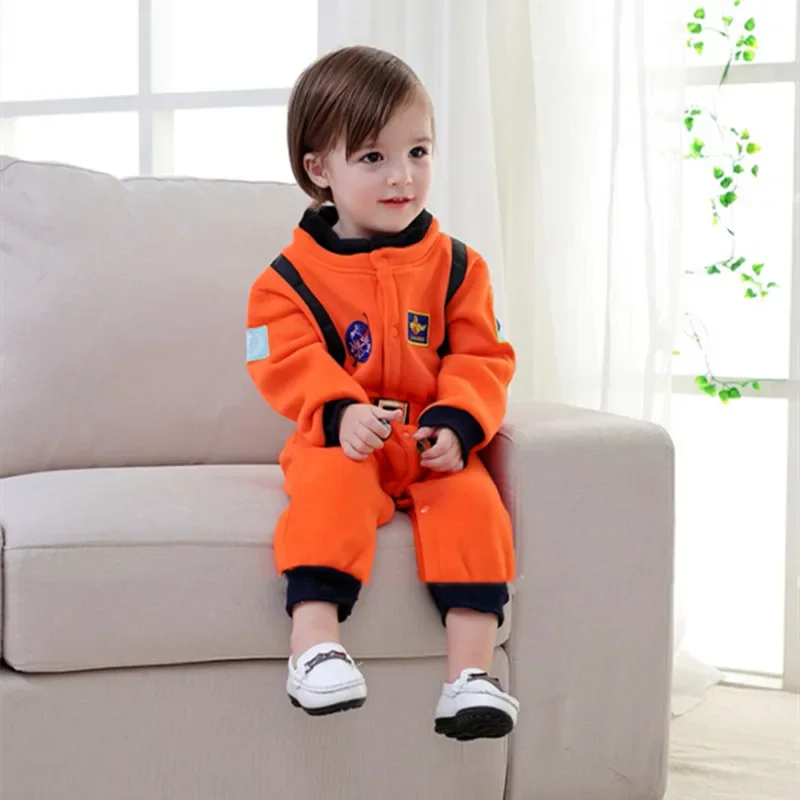 Baby Toddler Boy Astronaut Costume Adventure Hero Space Suit Cosplay Winter Flannel Party Jumpsuit