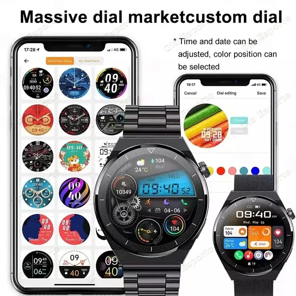 2024 Dla Huawei GT3 Pro Inteligentny zegarek Mężczyźni Kobiety Ekran HD Tętno Połączenia Bluetooth Sportowy SmartWatch Dla Androida IOS smarthwhatch