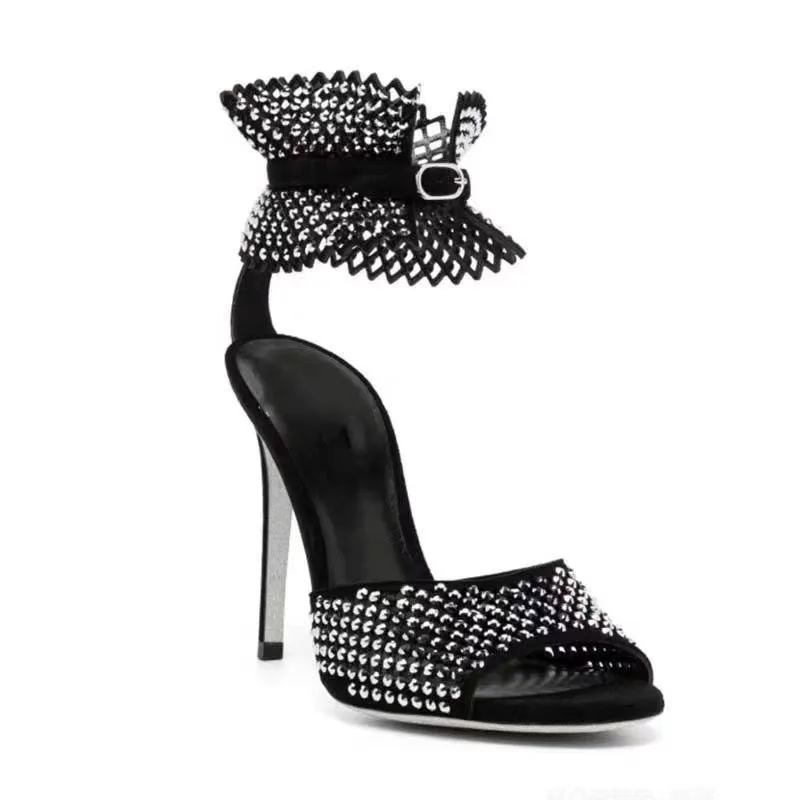 

Fashion Designer Women's Shoes Luxury Rhinestone High Heeled Sandals for Woman Elegant Nobleman Casual Shoes Sandalias De Mujer