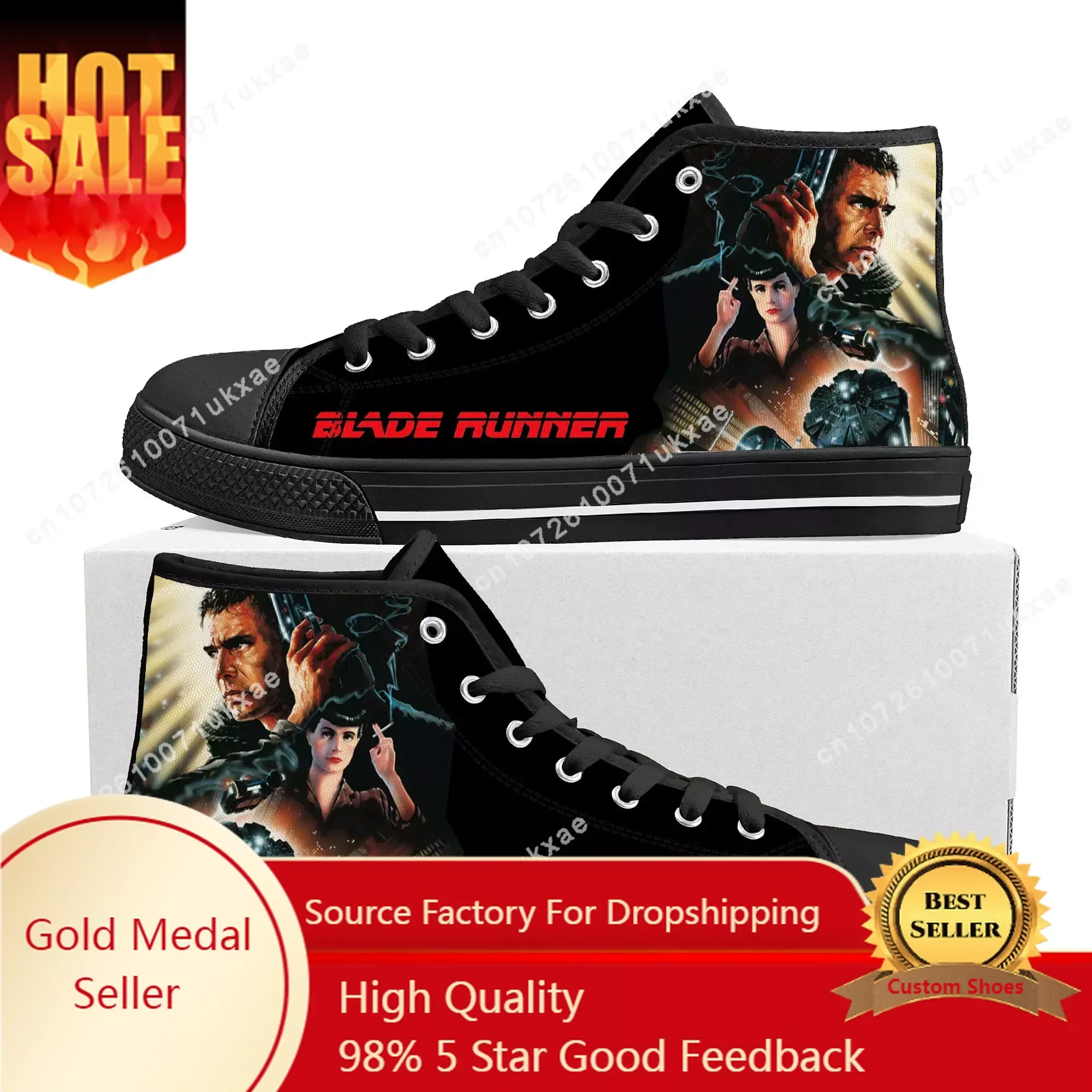 

Blade Runner Movie High Top High Quality Sneakers Mens Womens Teenager Canvas Sneaker Casual Custom Made Shoes Customize Shoe