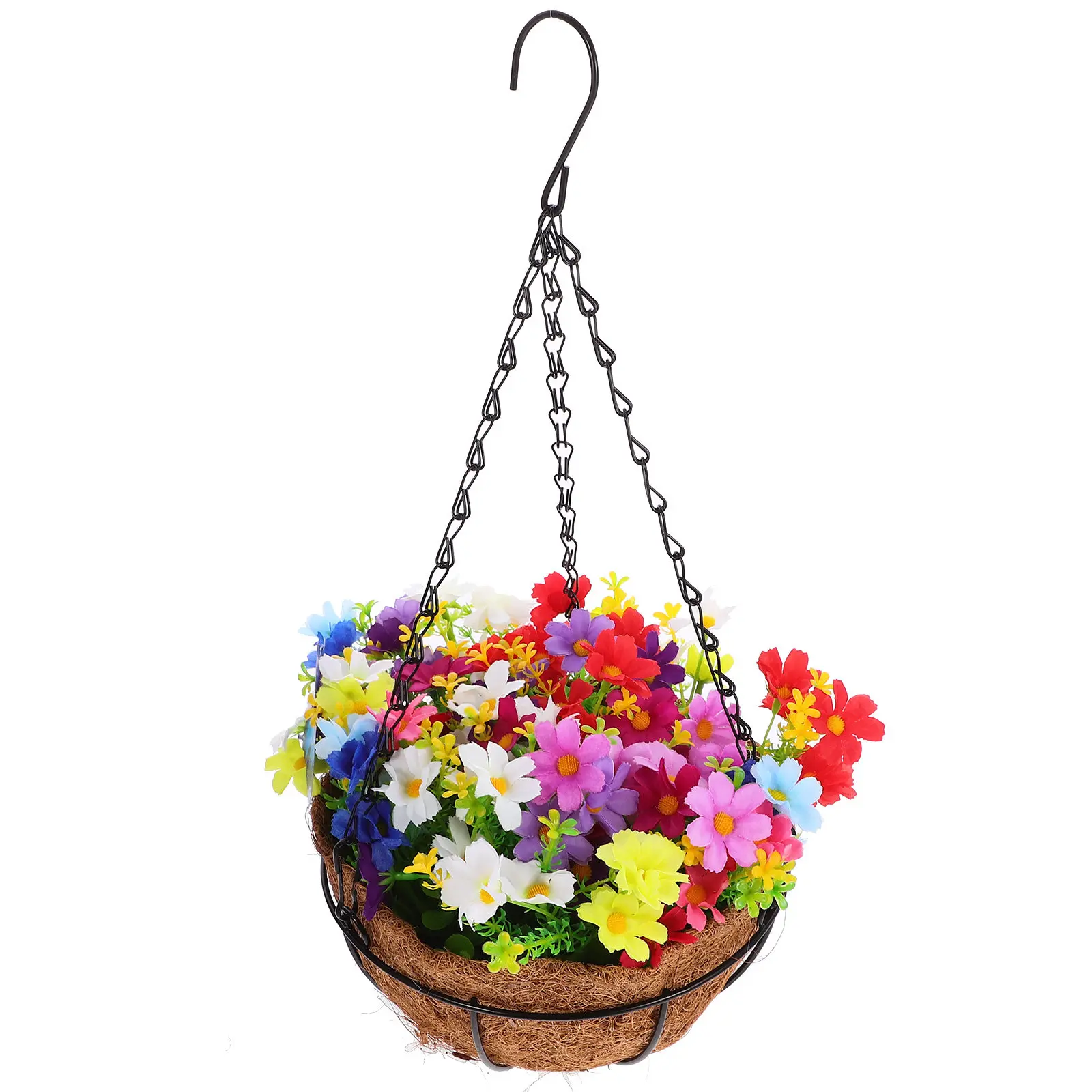 

Artificial Hanging Basket Faux Flower Simulation Decoration Home Office Garden Patio Indoor Outdoor Hanging Flowerpot Basket