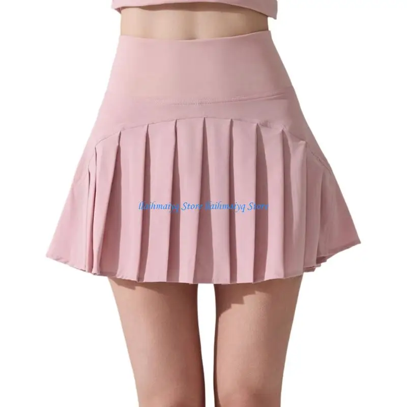 573B High Waist Sports Short Skirts Women Pleated Fitness Running Tennis Yoga Skirts