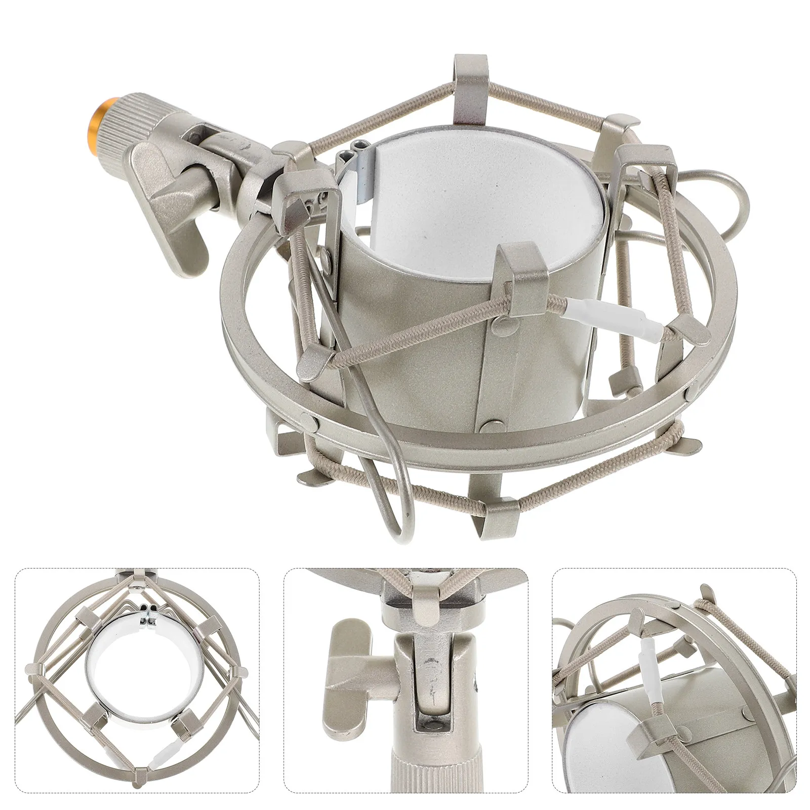 Metal Microphone Shock Mount High Isolation Anti Vibration Suspension Clip for Condenser Mics Live Streaming Studio Outdoor Use