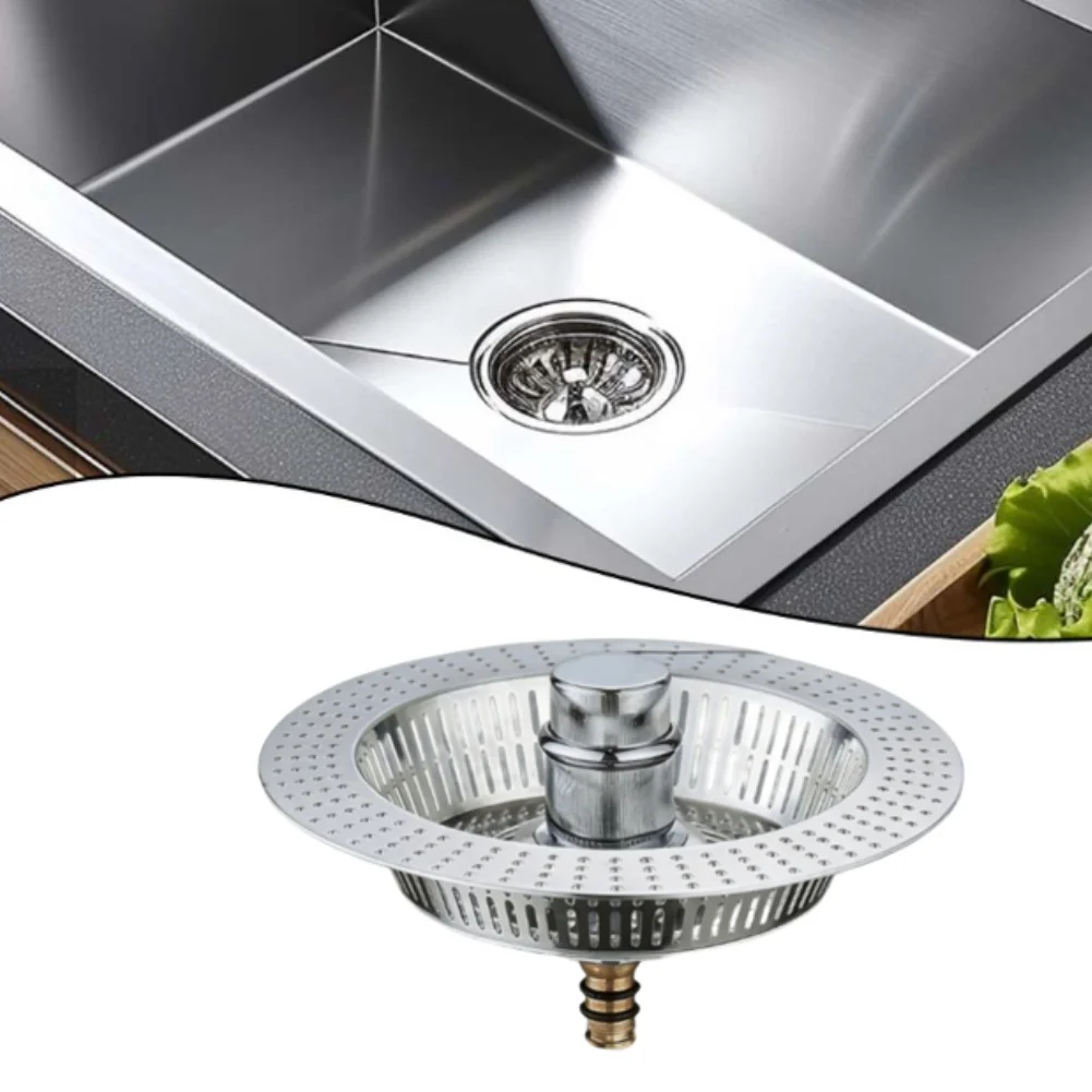 Kitchen Sink Drain Strainer in Stainless Steel with Fine Mesh Filter and Secure Seal to Block Insects and Smells