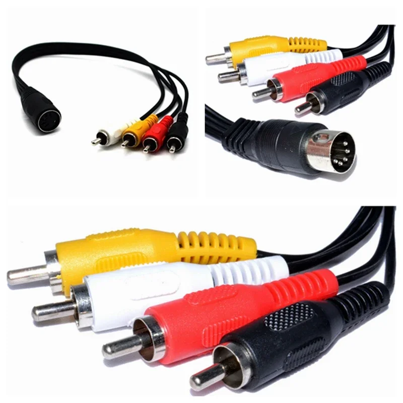 5 Pin Male Din Plug to 4 x RCA Phono Male Plugs Audio Cable 5 Pin Female Din Plug to 4 x RCA Phono Male cable 50cm 150cm