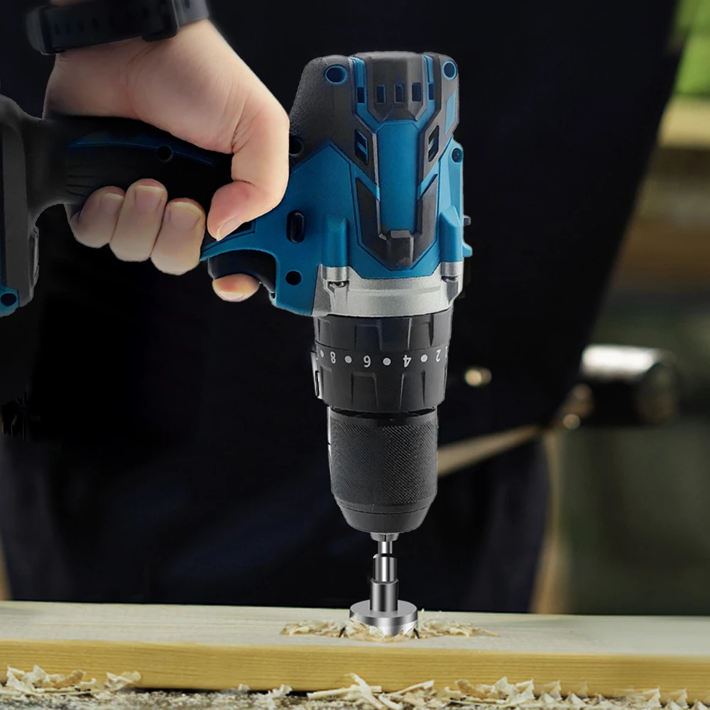 13mm Brushless Electric Drill 2 Speed Hammer Cordless Screwdriver 20+3 Torque Impact Drill Tools for Makita 18V Battery