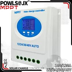 POWLSOJX MPPT Solar Controller with Real-Time LCD Monitoring, 7 Modes & Multi-Voltage Support - Safe & Reliable Power Management