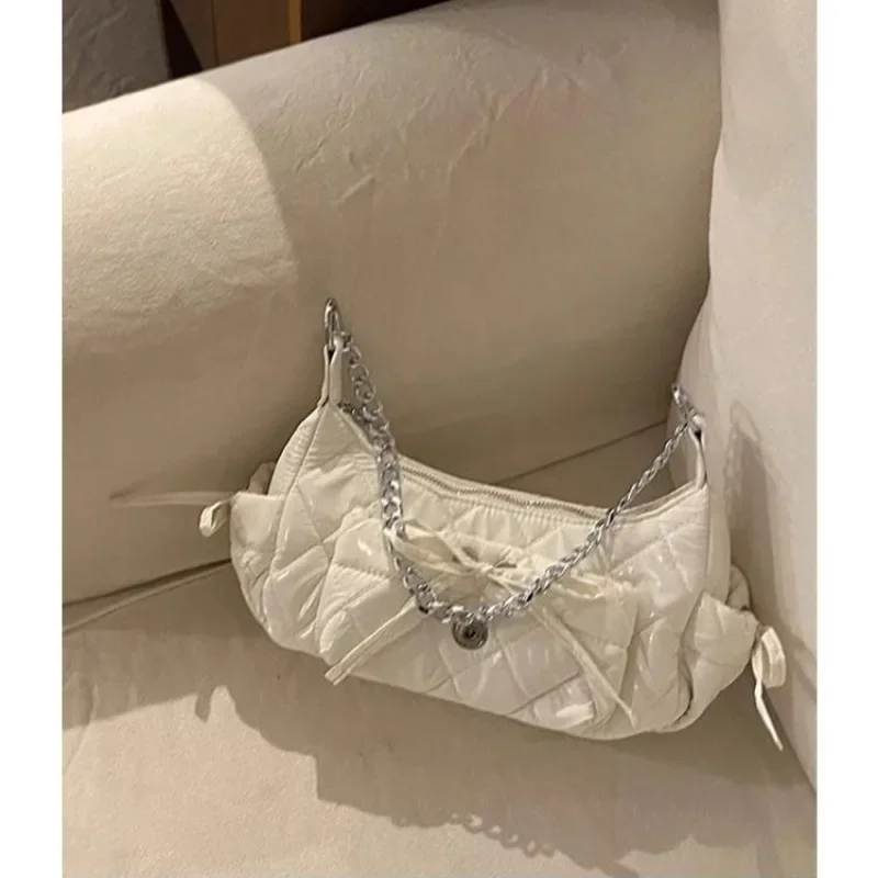 Xiuya Elegante borsa a tracolla rosa per donna Moda estiva in pelle Casual Borsa carina Catene Borsa per ascelle delicata quotidiana per ragazze