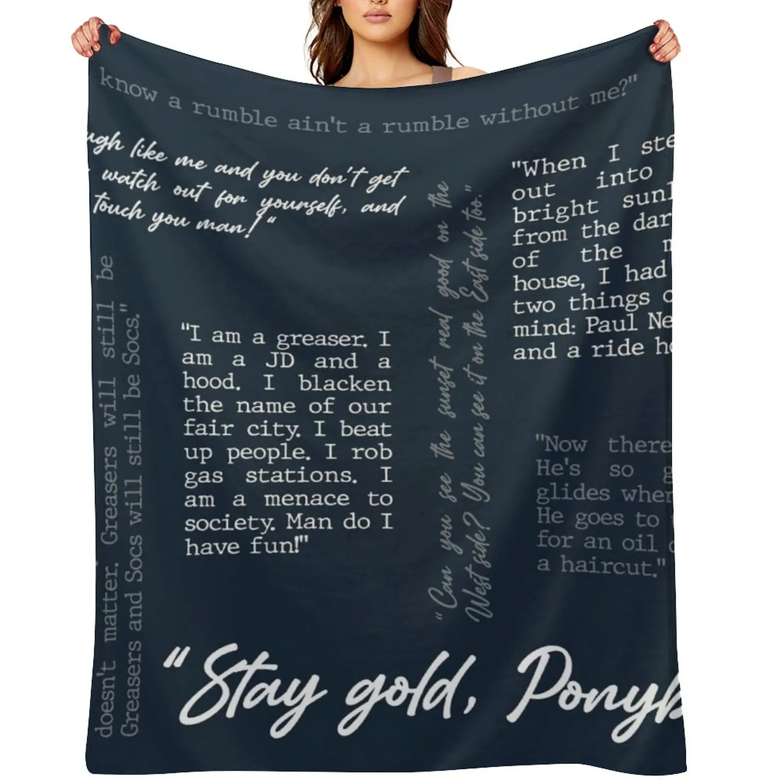 

Outsiders Word Cloud - Stay Gold Ponyboy Throw Blanket For Baby Cute Luxury St Blankets