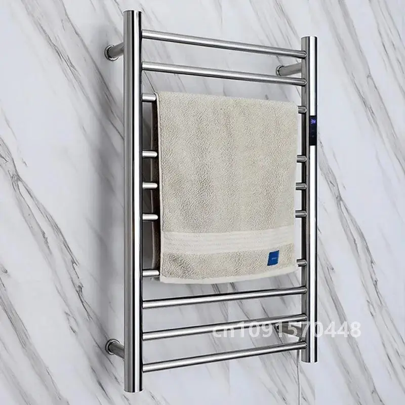 Chrome Bathroom Electric Bath Towel Heating Electric Towel Holder Electric Towel Heater Rack, Hidden/Exposed Installation,