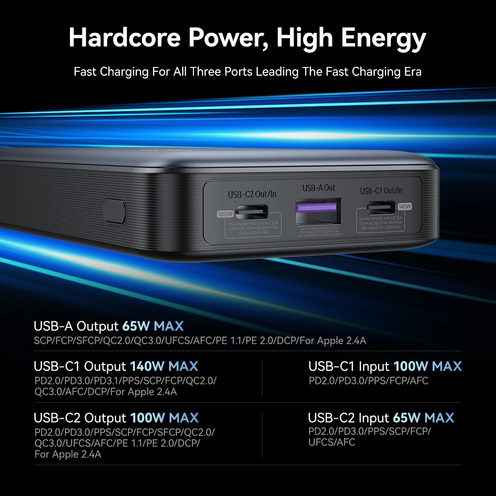 Zime Z5 145W Power Bank 25000mAh - Fast Charging for MacBook, iPhone