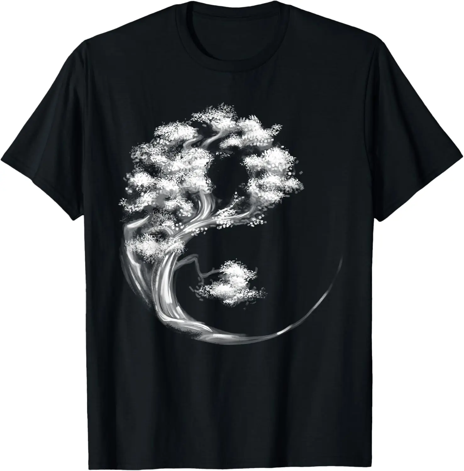 

Yin Yang Bonsai Tree White Black Asian Botanical Garden T-Shirt