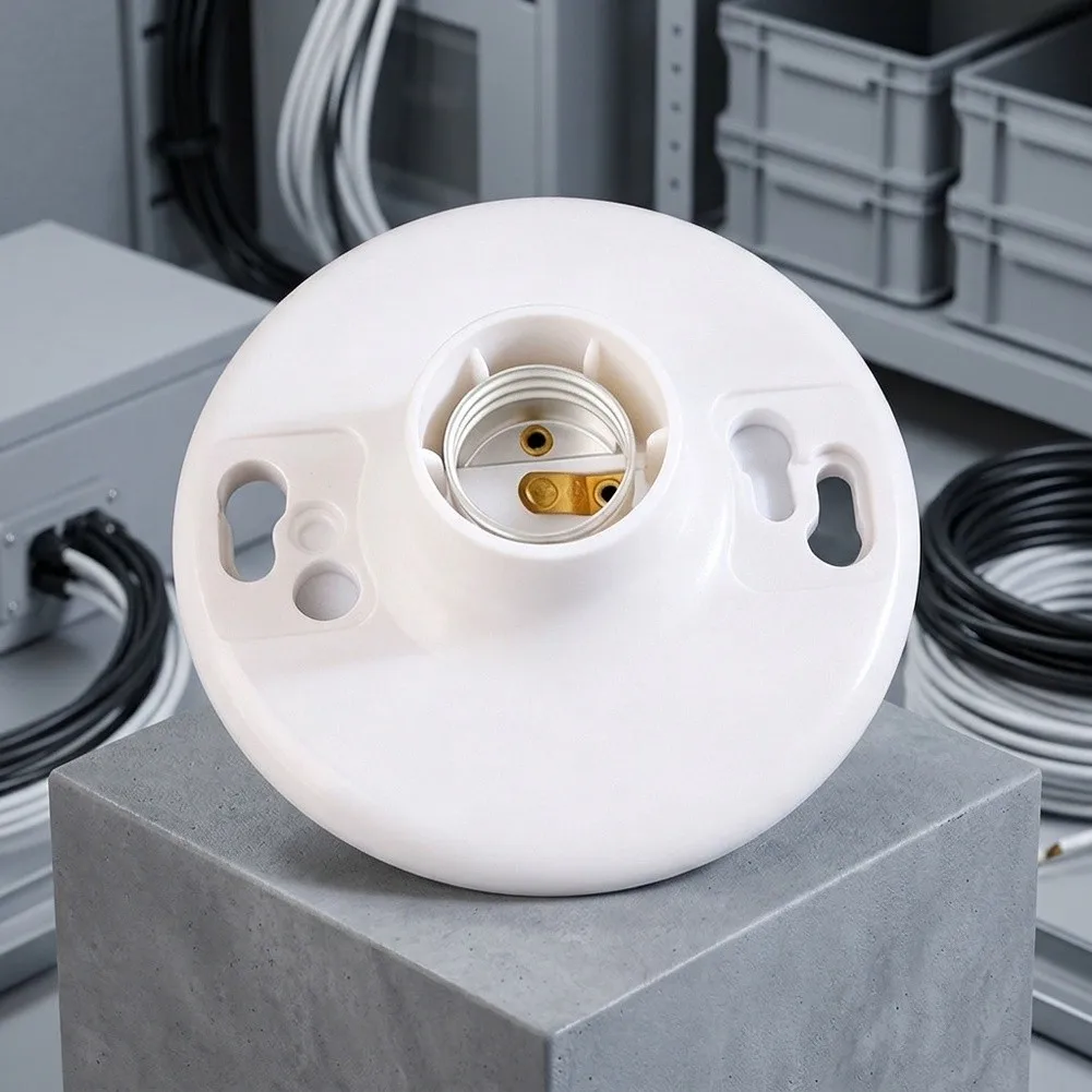 For E26 Plastic Lamp Holder 2pcs 4pcs 6pcs Pack White UL Approved Easy Install for Basement Storage Room Lighting