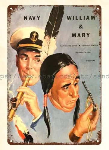 home decor furniture store 1964 Navy vs William Football Program metal tin sign sign