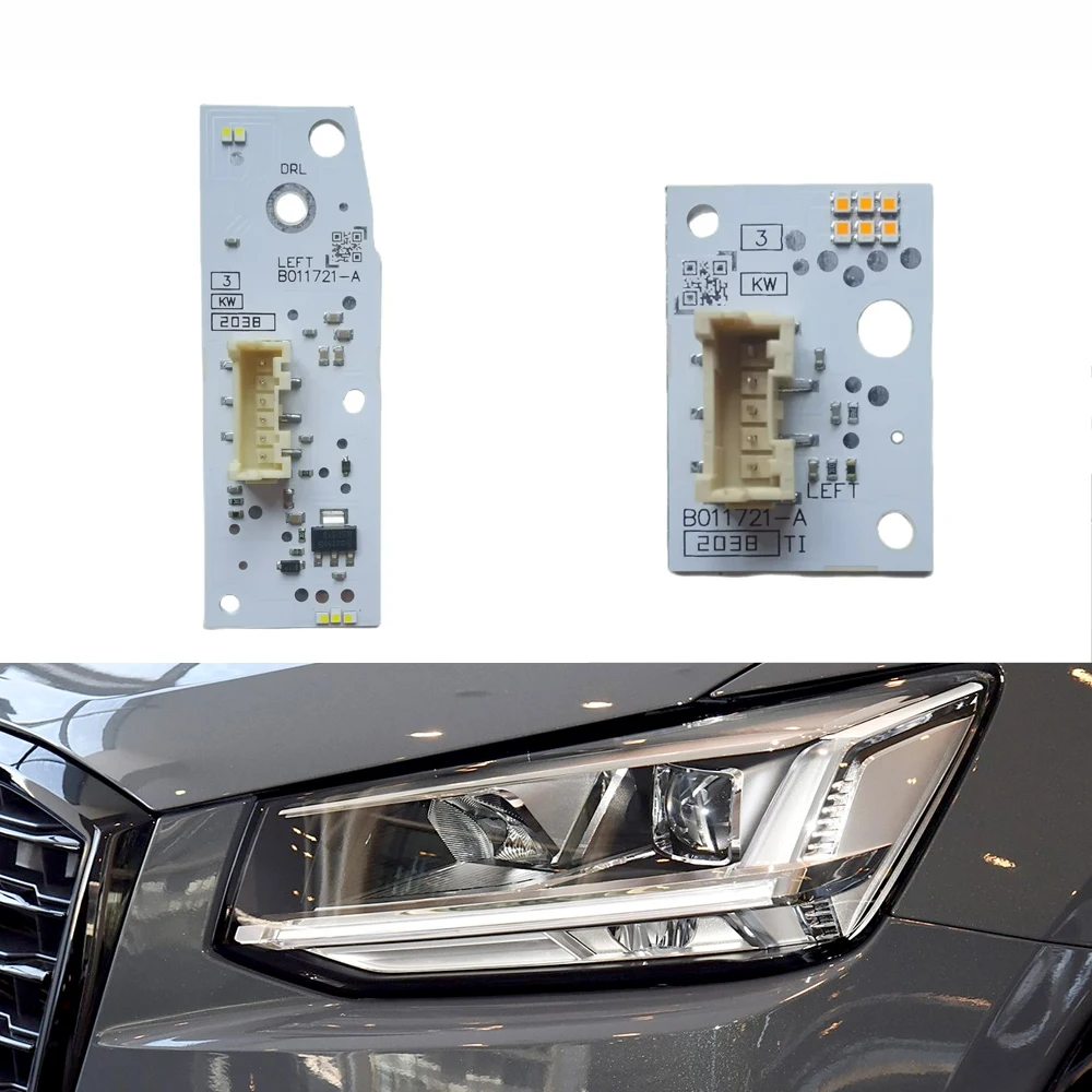 New White Light Fit For AUDI Q2 2018 Car DRL Circuit Board Light Source Board Chip Board OE# 81A998473 81A998474 B011721-A