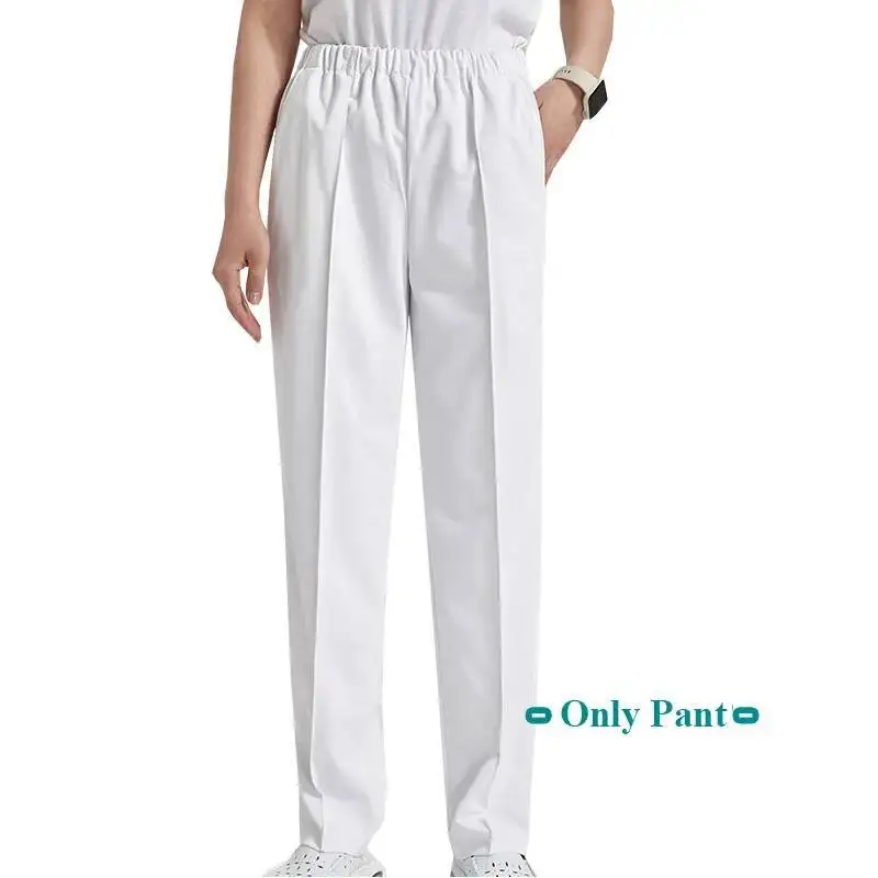 여성 간호사 스크럽 세트 흰색 의료 유니폼 병원 근무복 미용사 스파 치과 상의와 바지 스크럽 슈트