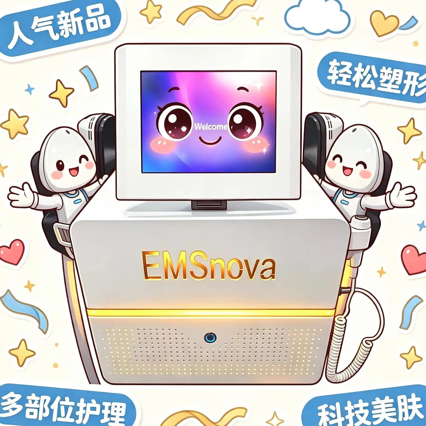 4 Handles Body Contouring Machine 6500W Muscle Stimulating Device for Body Shaping Slimming Skin Firming Beauty Salon Use Equip