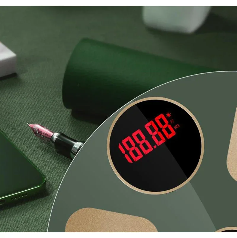 

Body Composition Scale Solar USB Charging Smart Digital Electronic Bathroom Floor Body Fat Scale Balance Bluetooth APP LED Show