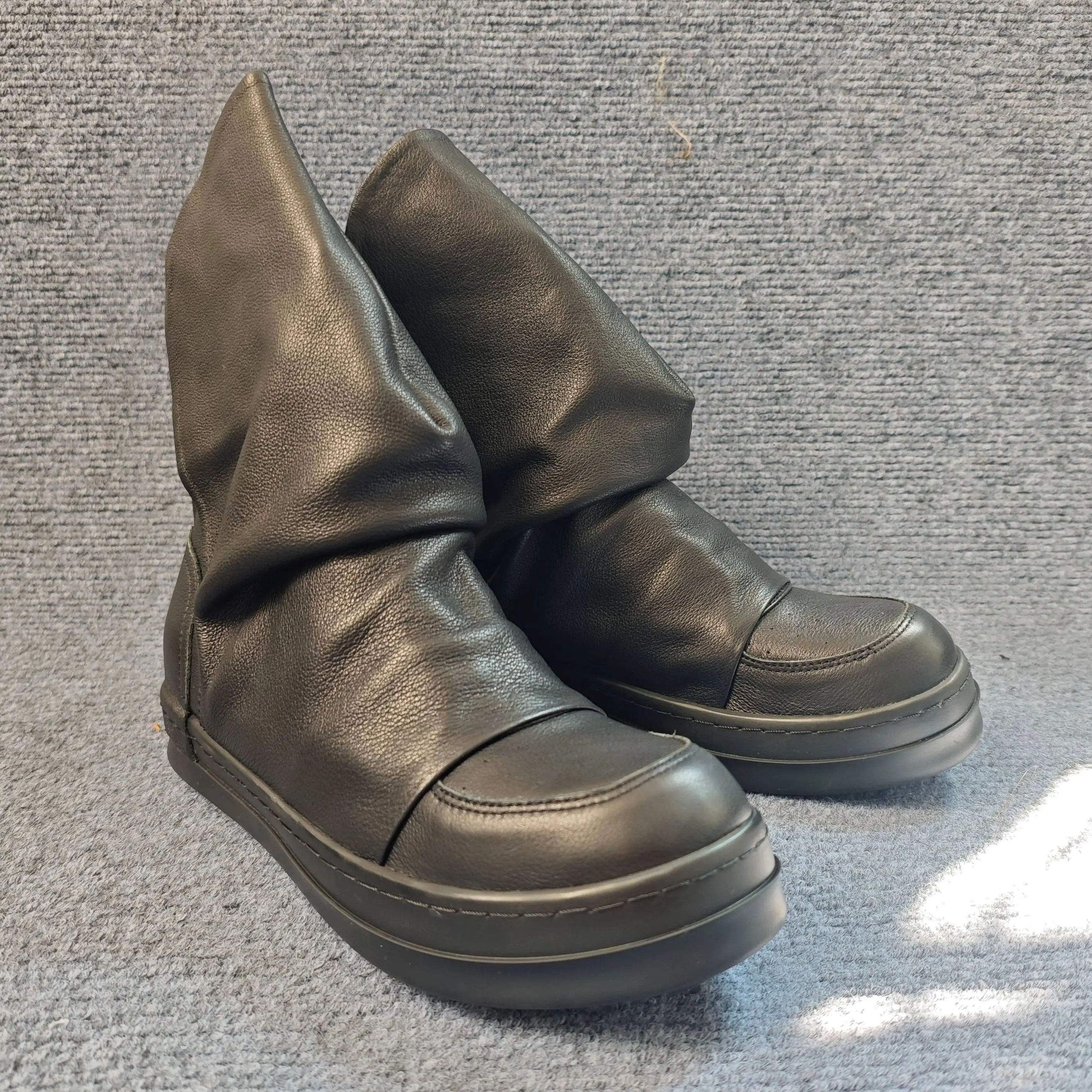 Botas Slouchy Casuais Pretas d - Men Shoes On avaliação e preço