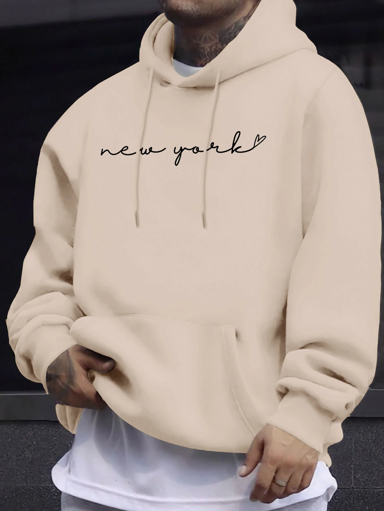 New York Kreative Brief Drucke Mann O Hals Bequeme Tops Fleece Herbst Hoodie Casual Sport Sweatshirt Mode Einfache Trainingsanzug