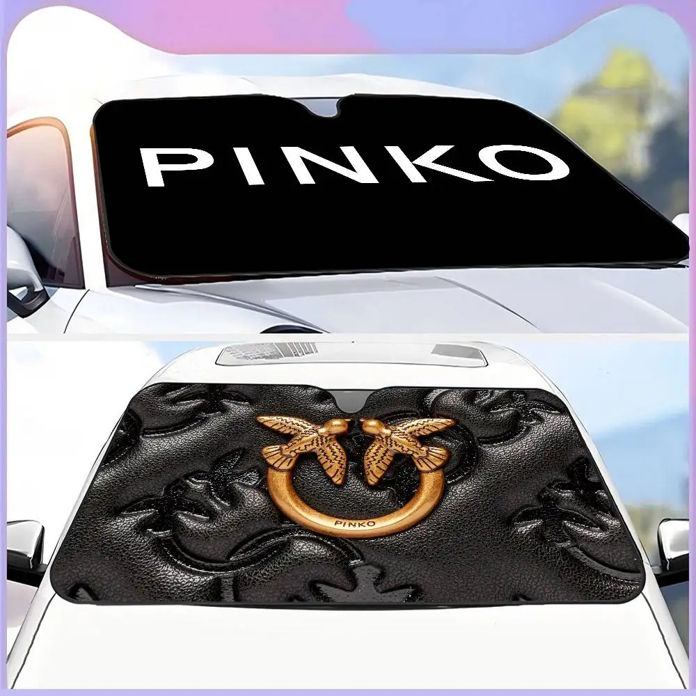 تصميم فاخر P-PinkoS مظلة السيارات نافذة ظلة Sunblock الزجاج الأمامي هود الداخلية الجبهة يربك حلقة مزدوجة ظلة #5