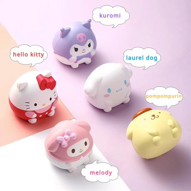 

Sanrio Cute Pinch Music Toy Kulomi Cinnamonroll Pochacco Children's Toys Decompression Toy Soft Cartoon Children's Hand-held Toy