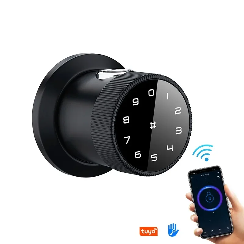 

tuya app card password safe anti-theft automatic fingerprint unlock high security smart digital round knob electronic lock