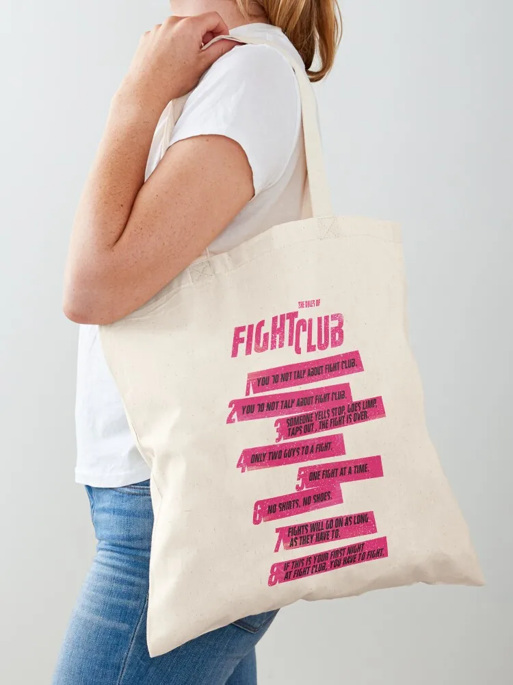 

Fight Club Rules Tote Bag canvas shopping bag shopper bag woman shopping bags foldable cute pouch