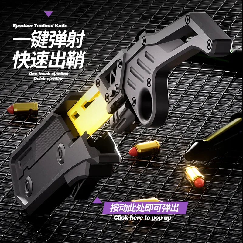 Ejeção faca tática arma punhal um clique para abrir lâmina legal fidget spinner samurai espada coleção antiestresse brinquedos presentes