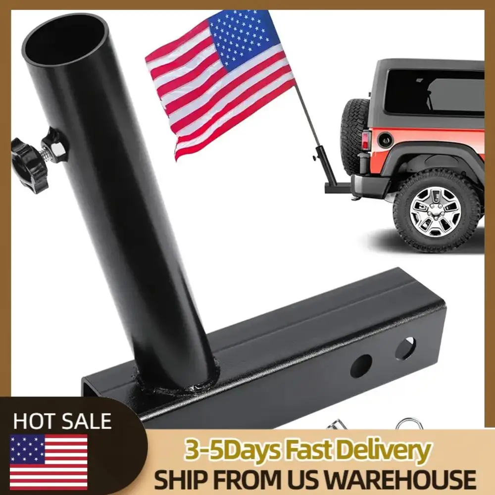 

Trailer Bumper Flagpole Holder Rust Proof Iron Exterior Rear Trunk Trailer Hook Compatible with Standard 2 Inch Hitch Receiver