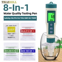 8 IN 1 Digital Water Quality Salinity Drinking Water Tester PH Test Pen TDS/EC/PH/ORP Temp Meter for Swimming Pool Aquarium