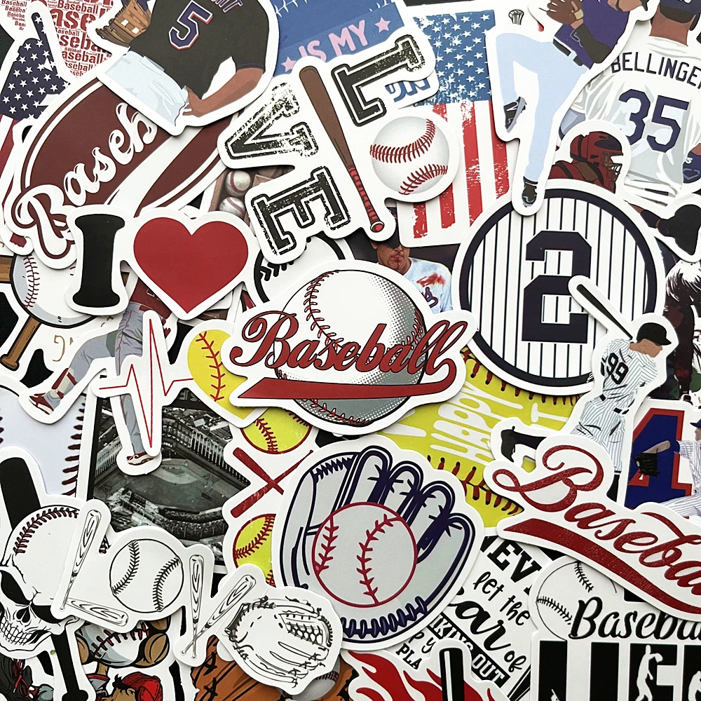 10/52PCS Baseball Sports Sticker Kids Toys Cool Aesthetic Stationery Notebook Laptop Car Scrapbook Bike Planner Luggage Stickers