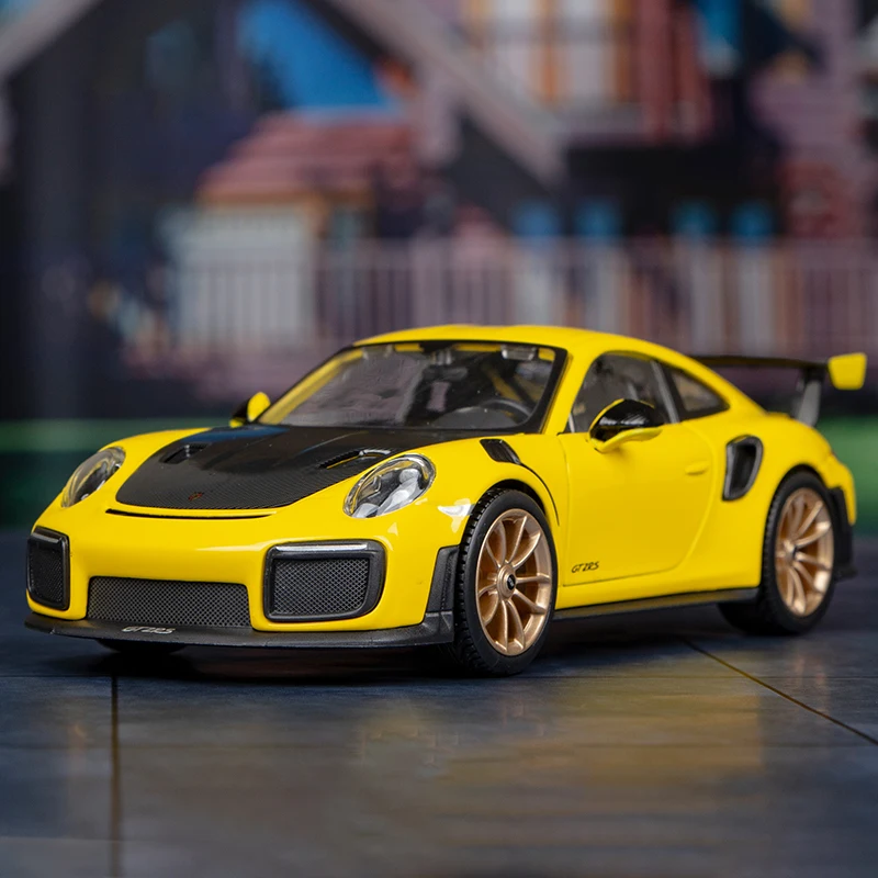 1:24 Porsche 911 GT2 RS Supercar Simulation Toy Vehicles Model Alloy Pull Back Toys Collection Gift Car