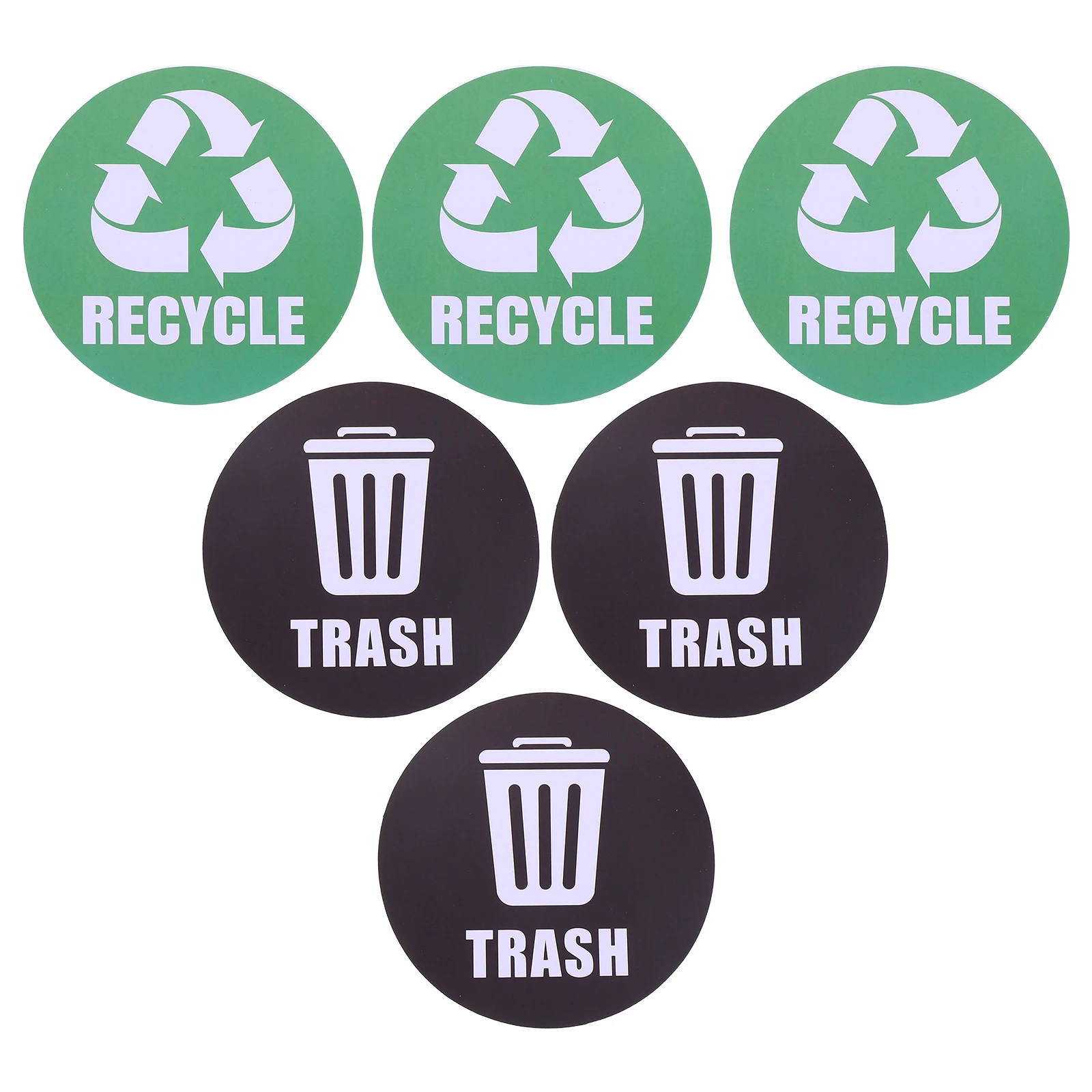 

6 Pcs Trash Can Sorting Stickers PVC Labels Garbage Decals Classification Recycling Bin Tags Home Office