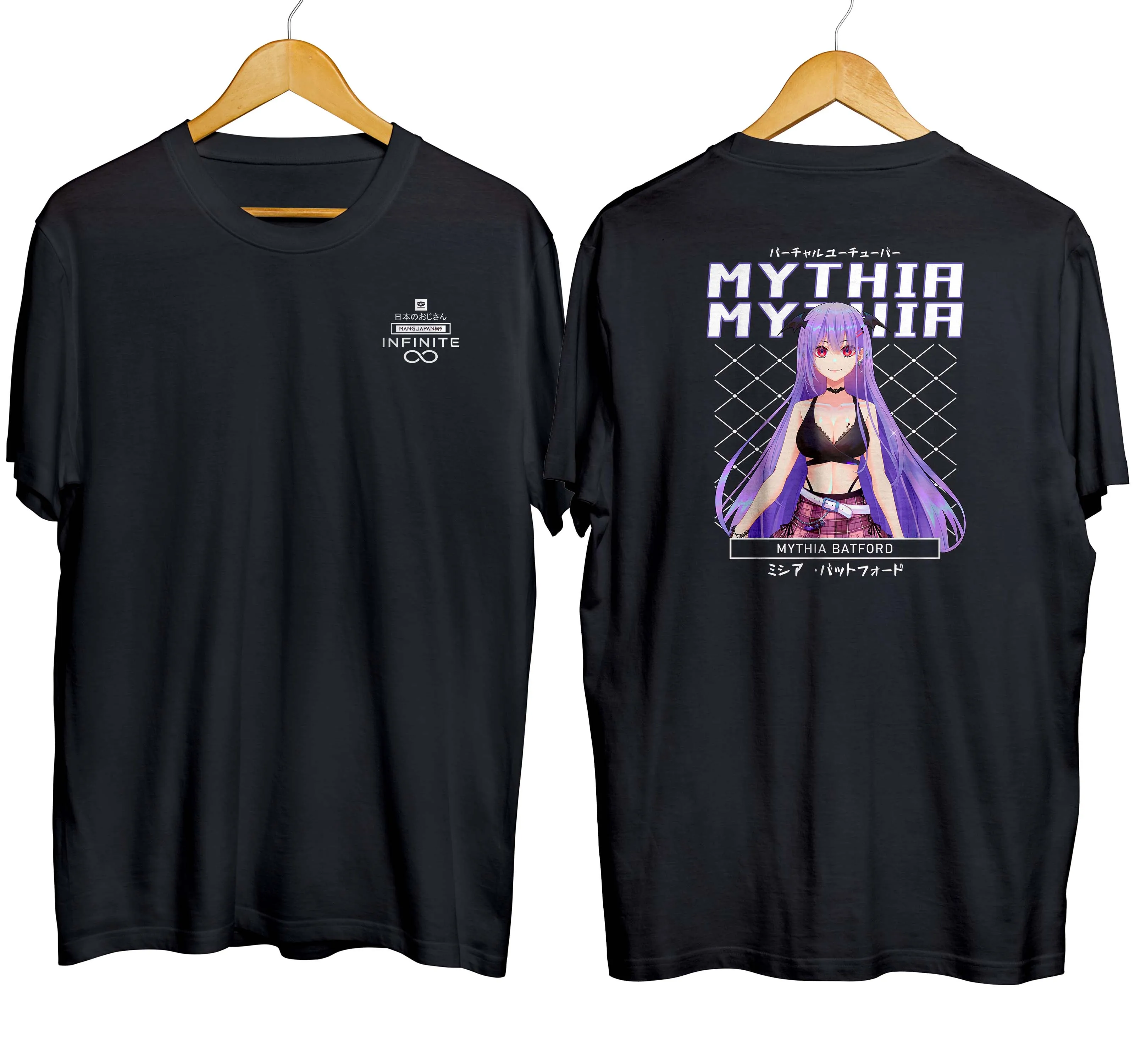 T-shirt distroanime vtuber MYTHIA BATFORD  100% cotton combed 30s