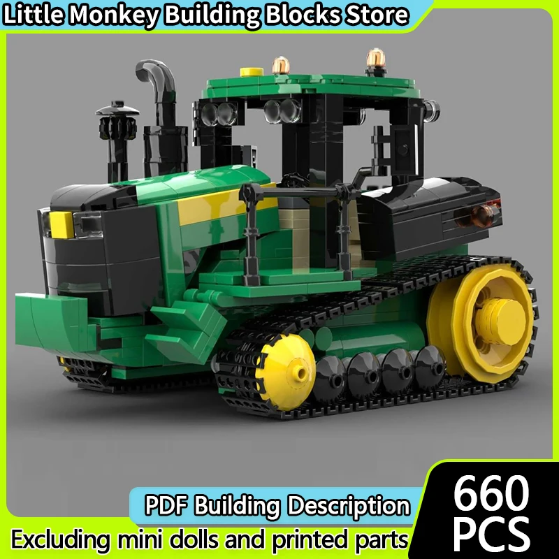 

City Car Model MOC Building Bricks Agricultural Tracked Tractor Modular Technology Children Holiday Gifts Assemble Toys Suit