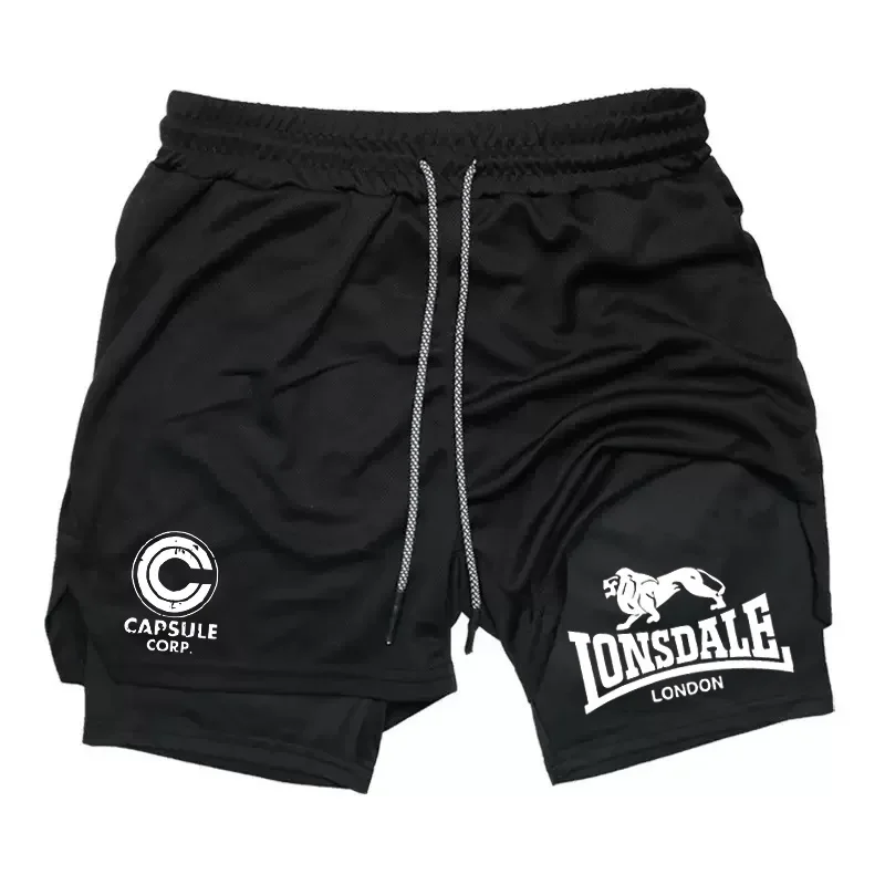 

Мужские шорты для бега 2 в 1, летние спортивные шорты для тренировок в тренажерном зале с карманами-петлями для полотенец, эластичные, быстросохнущие