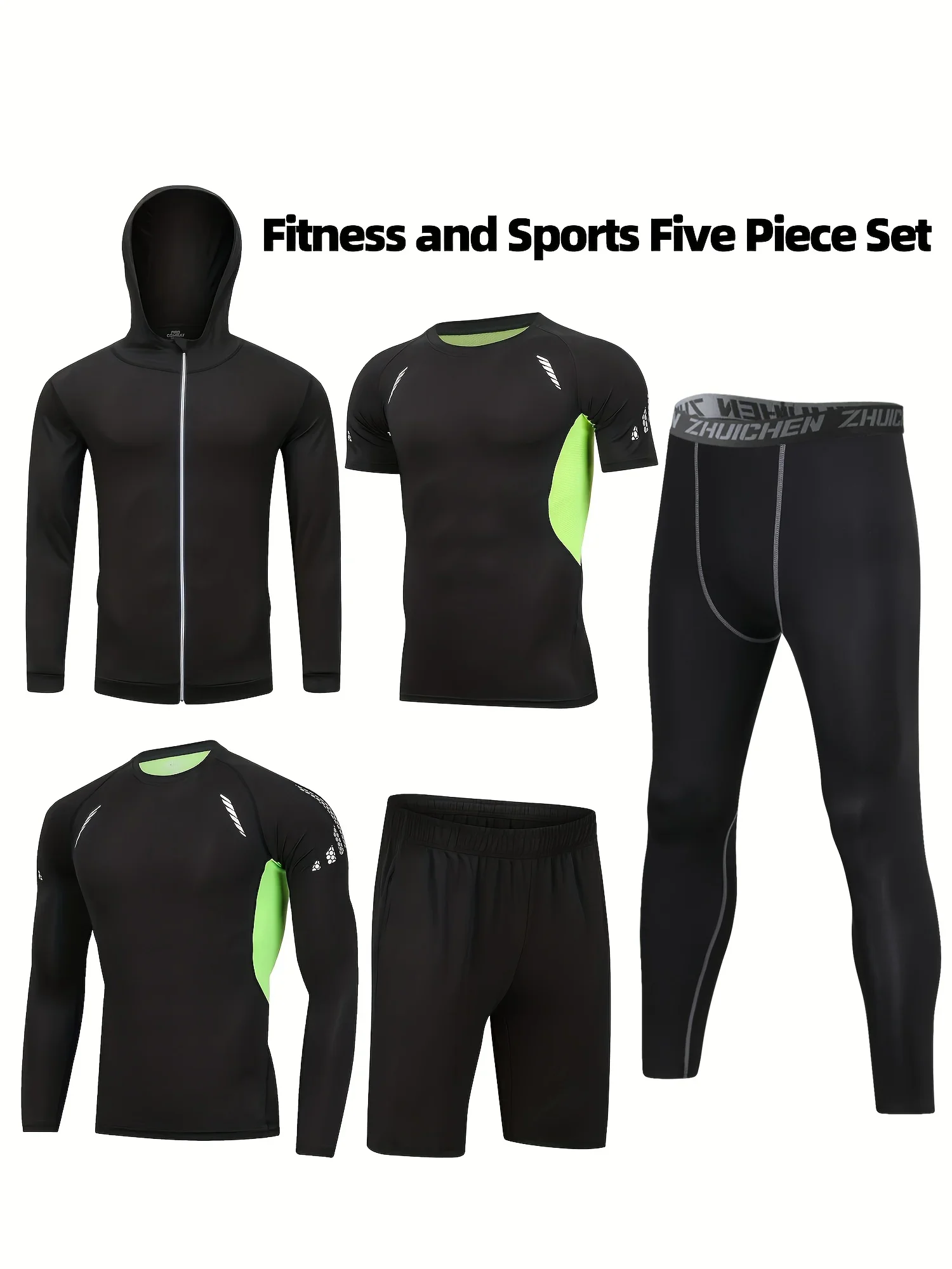 

Five-piece sports set, plus-size men's wear, making sports more comfortable