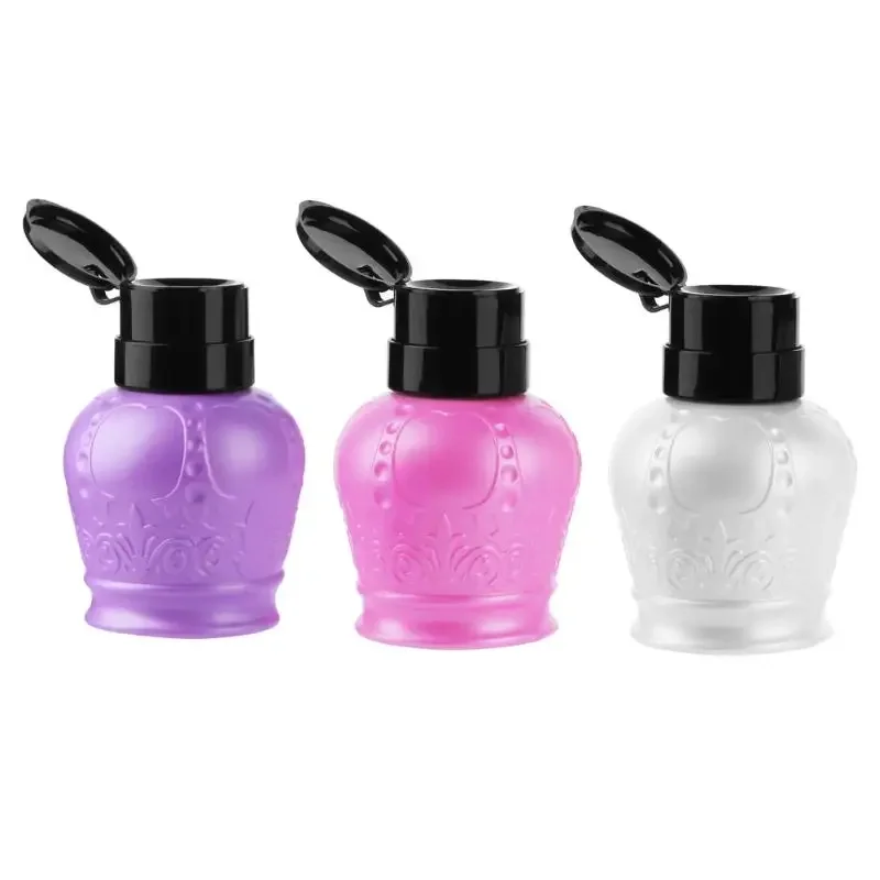 180ml Nail Polish Remover  Press Cleaning Empty Pump Dispenser Bottle Manicure Tool