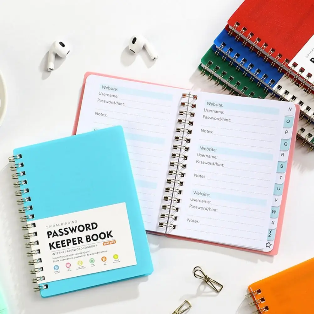 With Alphabetical Tabs Spiral Password Keeper Book Coil Book Multi-color Password Keeper Notebook Saving Website Logins