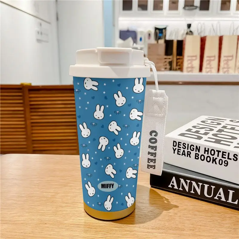 

Miffy Direct Drinking Cup Cartoon Miffy 316 Stainless Steel Inner Pot Coffee Straw Insulated Cup Large Capacity Portable Handle
