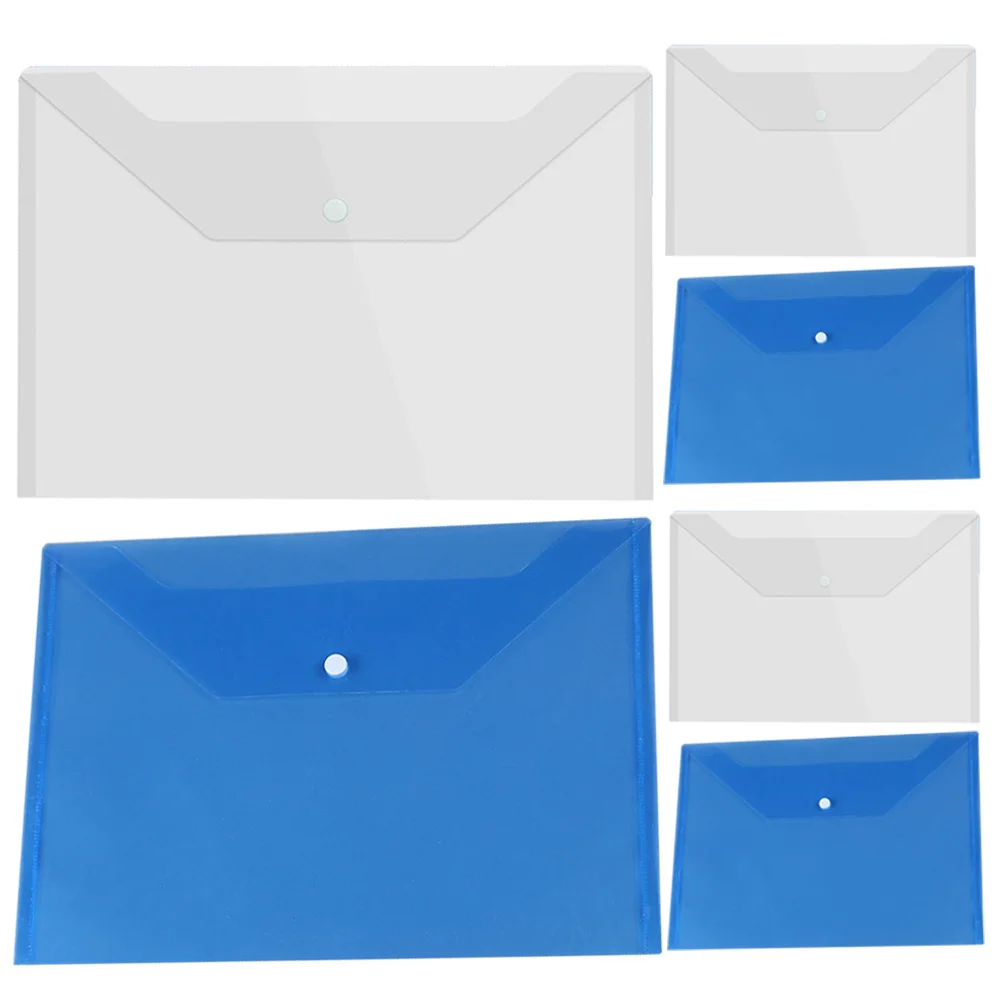 

6Pcs Thick Plastic File Bags Button Snap Document Organizer Office Storage Folder Practical Clear File Document Holder