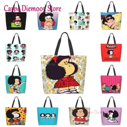 Mafalda bolso de hombro de gran capacidad para mujer, bolsa de mano para compras y comestibles