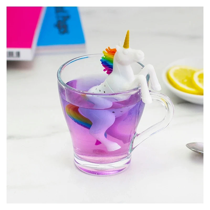 1PC Unicorn Silicone Tea Infuser Food-Grade Strainers Filter Loose Empty Tea Bag Leaf Herbal Spice Filter Diffuser Accessories