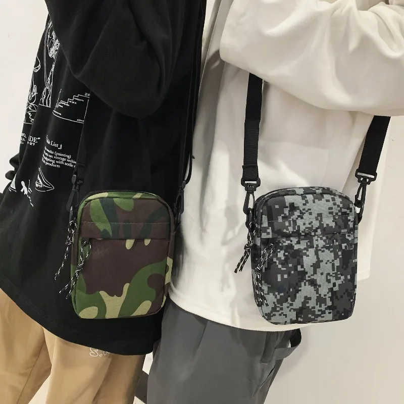 Men\'s Oxford Camouflage Crossbody Bag Minimalist Design Lightweight Casual Small Shoulder Bags for Men Zipper Messenger Pouch