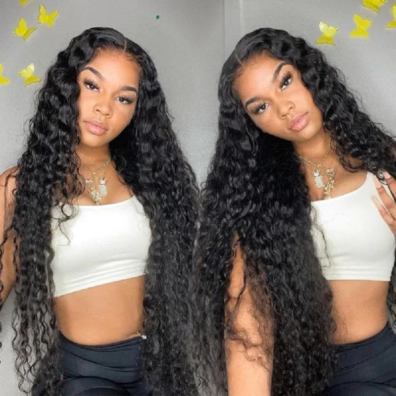 4X4 Lace Front Wig Water Wave Short Curly 5X5 ready to wear Frontal 100% Human Hair Glueless Brazilian Wigs  For Women Choice